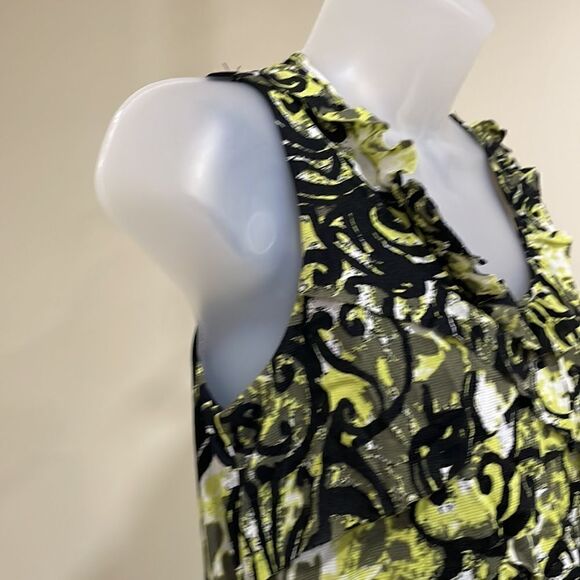 NWOT Madison Layered Abstract Yellow/Black Dress. Size S small 4/6 - Picture 5 of 10